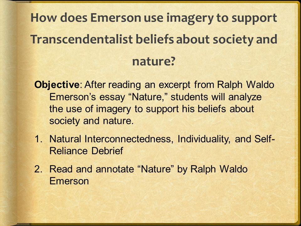 Ralph waldo emerson transcendentalism essay example